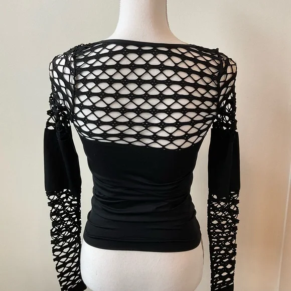 VENUS Black Ruched Cut Out Bodysuit - Picture 5 of 9